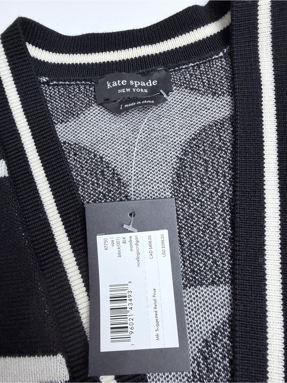 Kate Spade New York Noel Logo Cardigan Sweater NWT Size Large - Picture 11 of 11